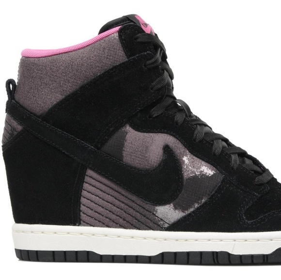 Nike Shoes - RARE Nike Sky Hi Dunk Pink & Camo Sneakers